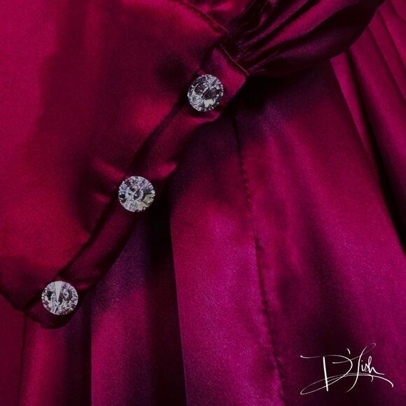 D'Lish Beverly Gown Robe Garnet Small - Picture 3 of 3